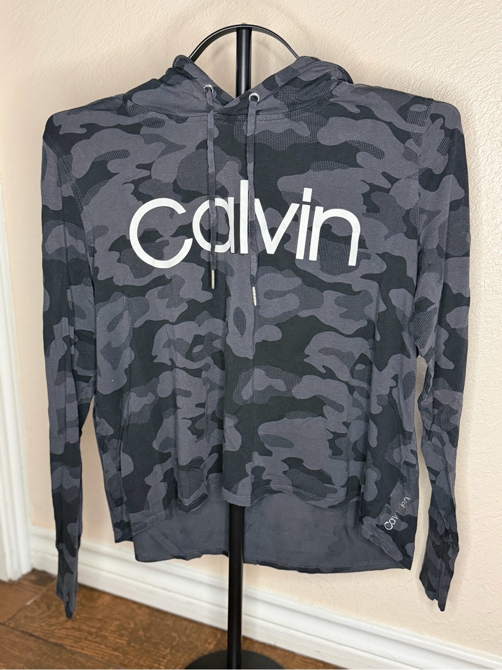 Calvin Klein Performance Black Gray Camo Hooded Pullover
